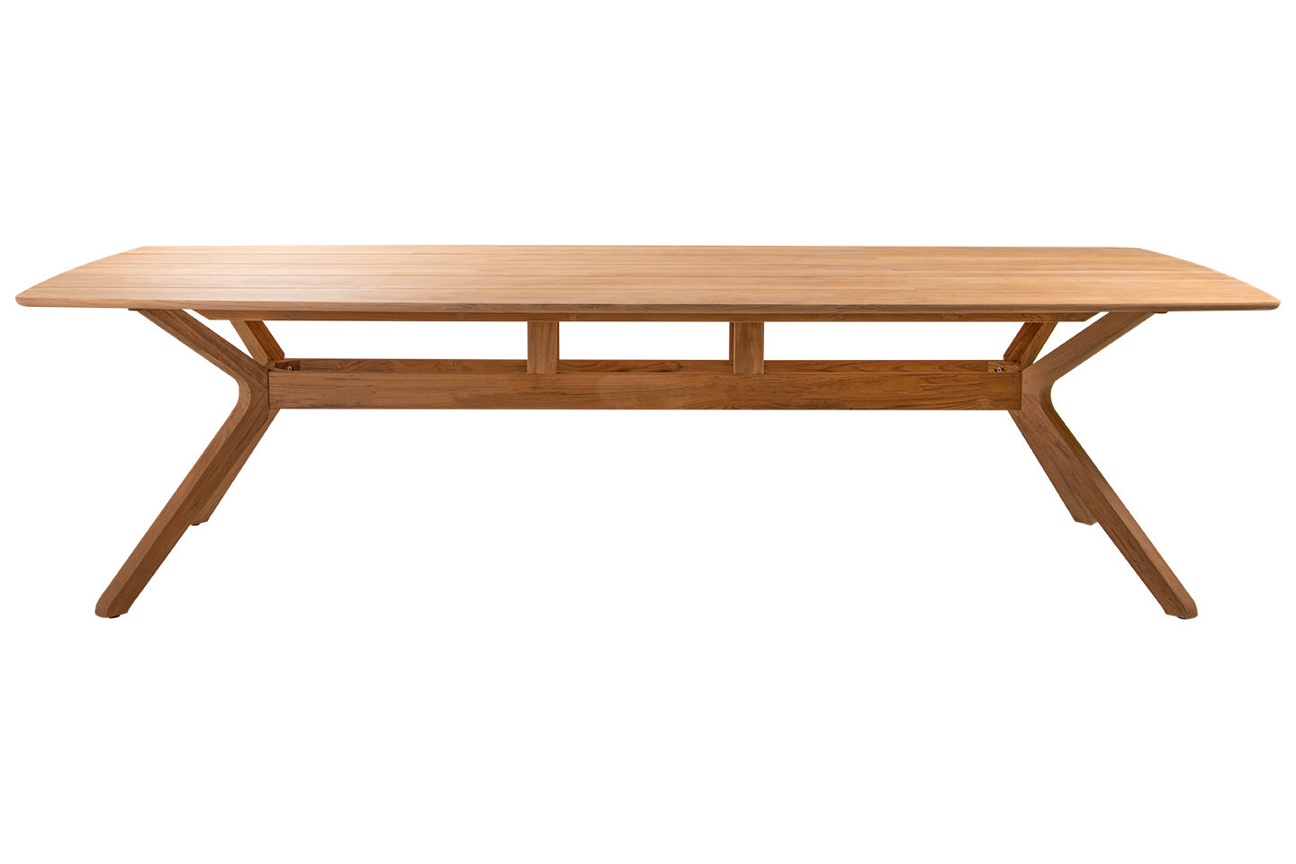 Jeberg Dining Table, Slatted Teak Top 280x100cm (110"x40"), With Umb Hole
